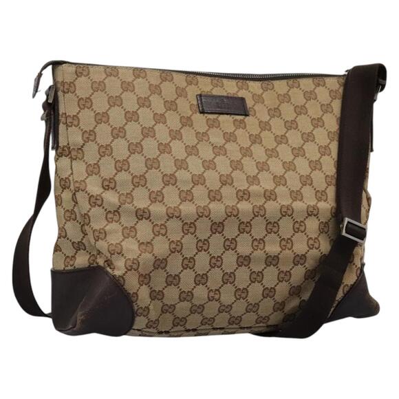 GUCCI GG Canvas Shoulder Bag Beige - Picture 1 of 13